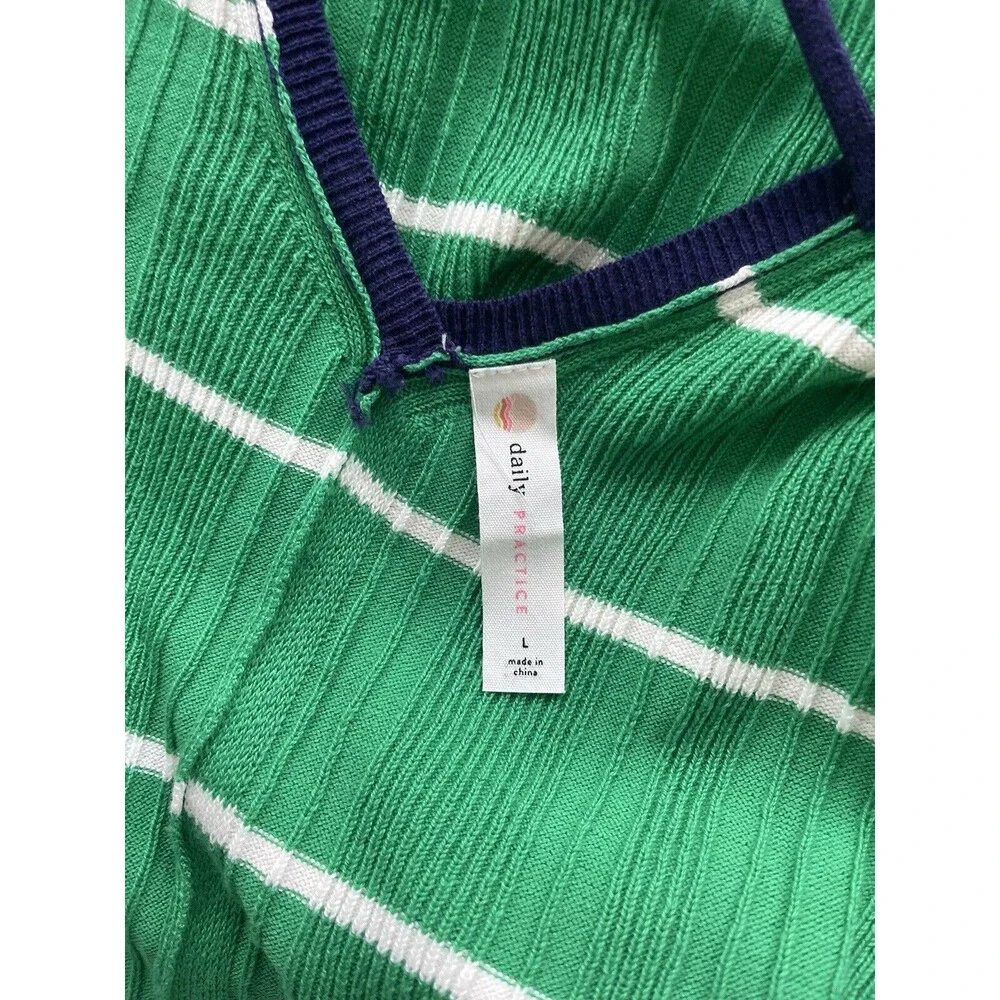 Anthropologie Daily Practice Sweater Dress Midi Green Stretch Preppy Sz L NWT - Picture 10 of 10
